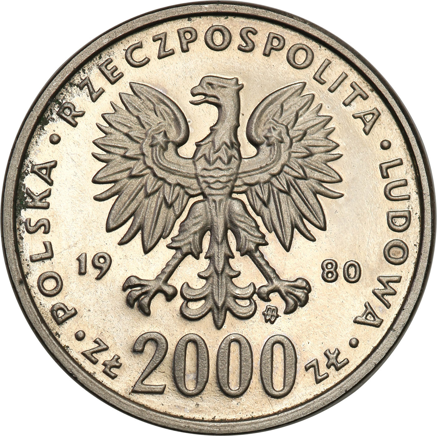 PRL. PRÓBA Nikiel 2000 złotych 1980 – XIII Zimowe Igrzyska Olimpijskie